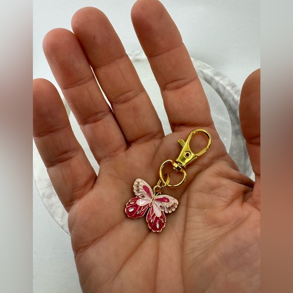 3/$15 Cute Enamel Butterfly Keychain / Purse Charm - Picture 5 of 7